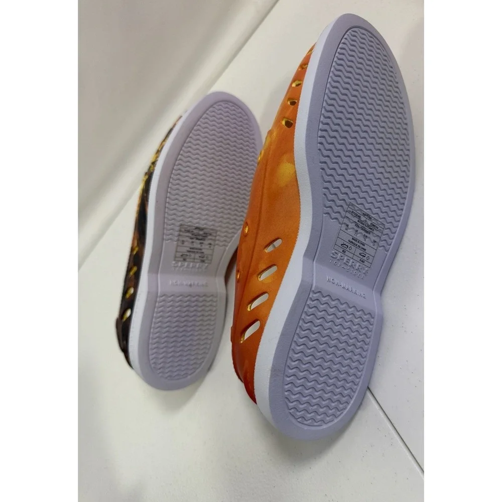 Sperry Jaws Authentic Orange Sunset Ocean Float JAWS Boat Shoes Womens 5 W/ Box